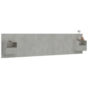 vidaXL Headboard with Nightstands Concrete Grey Engineered Wood