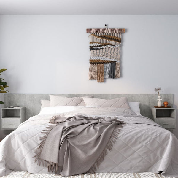 vidaXL Headboard with Nightstands Concrete Grey Engineered Wood