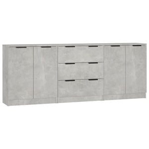 vidaXL 3-Piece Sideboard Set Concrete Grey Engineered Wood