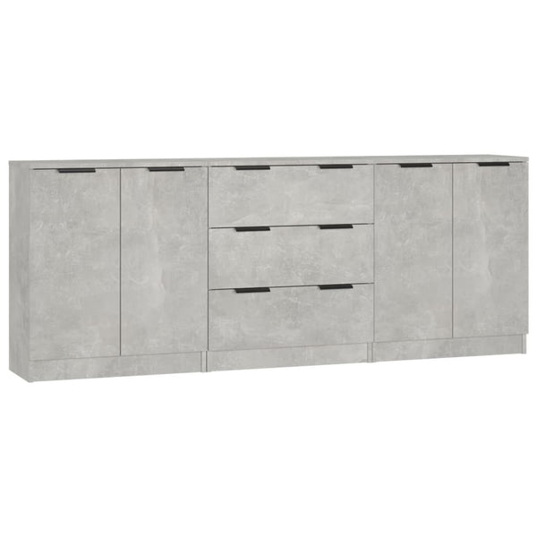 vidaXL 3-Piece Sideboard Set Concrete Grey Engineered Wood