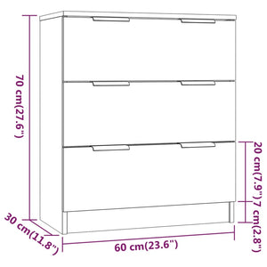 vidaXL 3-Piece Sideboard Set Concrete Grey Engineered Wood