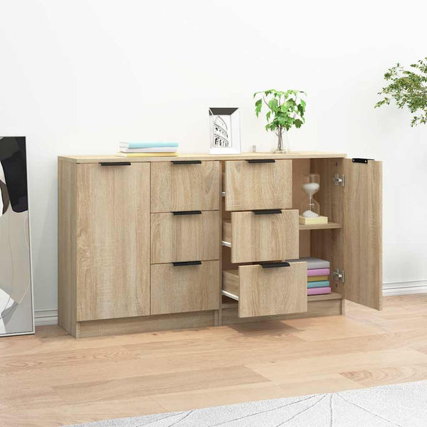 vidaXL Sideboards 2 pcs. Sonoma Oak 60x30x70 cm Engineered Wood
