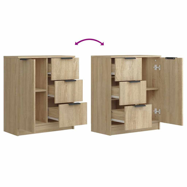 vidaXL Sideboards 2 pcs. Sonoma Oak 60x30x70 cm Engineered Wood
