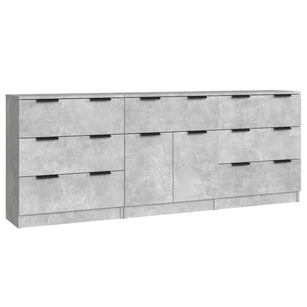 vidaXL 3-Piece Sideboard Set Concrete Grey Engineered Wood