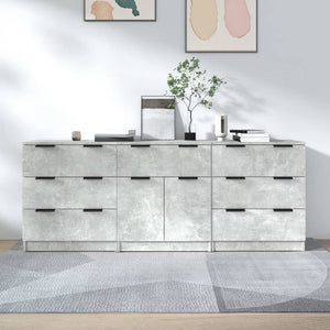 vidaXL 3-Piece Sideboard Set Concrete Grey Engineered Wood