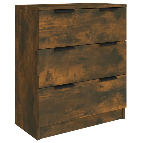 vidaXL 3-Piece Sideboard Smoked Oak Engineered Wood