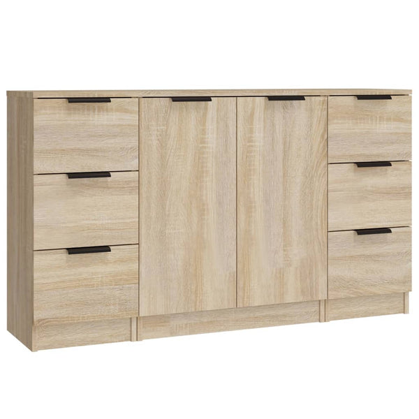 vidaXL Sideboards 3 pcs. Sonoma Oak Engineered Wood