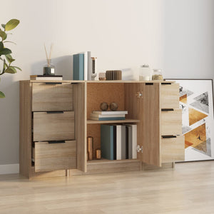 vidaXL Sideboards 3 pcs. Sonoma Oak Engineered Wood