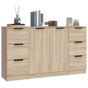 vidaXL Sideboards 3 pcs. Sonoma Oak Engineered Wood