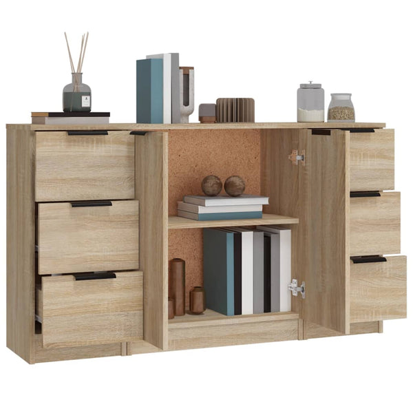 vidaXL Sideboards 3 pcs. Sonoma Oak Engineered Wood