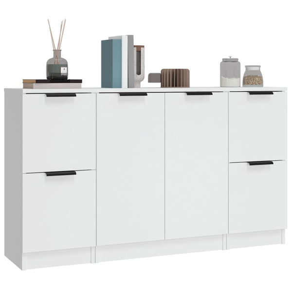 vidaXL Sideboards 3 pcs. White Engineered Wood