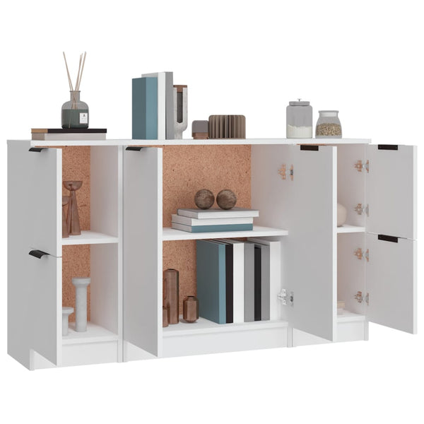 vidaXL Sideboards 3 pcs. White Engineered Wood
