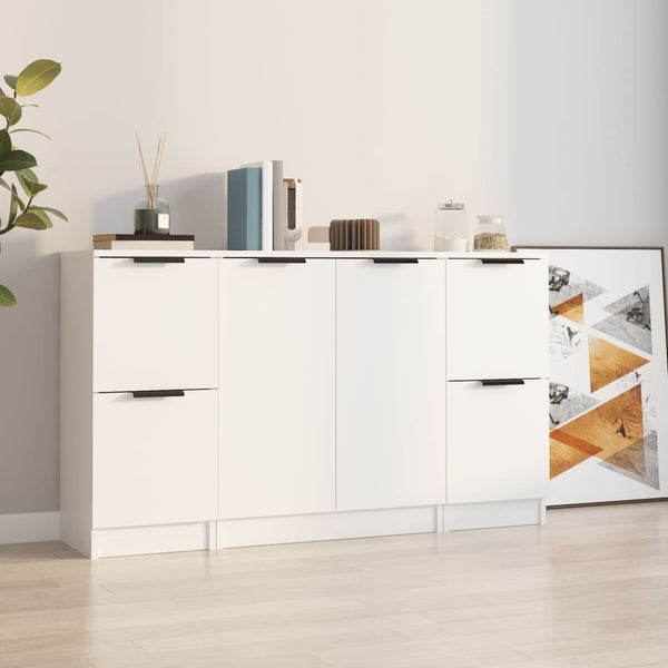vidaXL Sideboards 3 pcs. White Engineered Wood