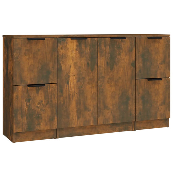 vidaXL Sideboards 3 pcs. Smoked Oak Engineered Wood