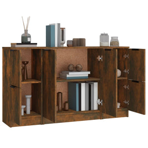 vidaXL Sideboards 3 pcs. Smoked Oak Engineered Wood