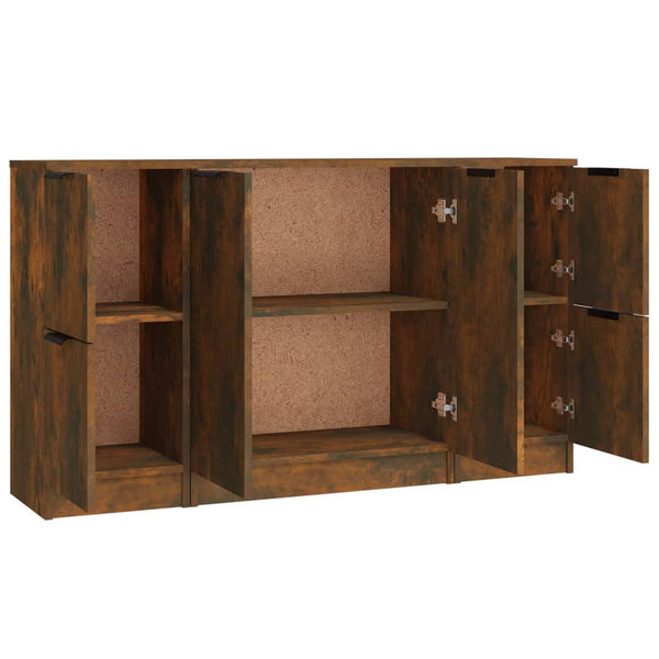 vidaXL Sideboards 3 pcs. Smoked Oak Engineered Wood