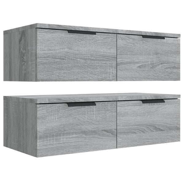 vidaXL Wall Cabinets 2 pcs. Gray Sonoma 68x30x20 cm Engineered Wood