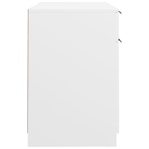 vidaXL Desk with Side Cabinet White Engineered Wood
