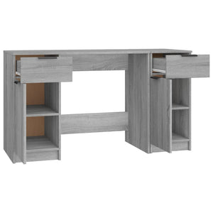 vidaXL Desk with Side Cabinet Sonoma Grey Engineered Wood