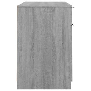 vidaXL Desk with Side Cabinet Sonoma Grey Engineered Wood