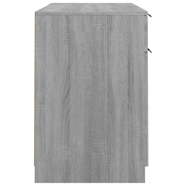 vidaXL Desk with Side Cabinet Sonoma Grey Engineered Wood