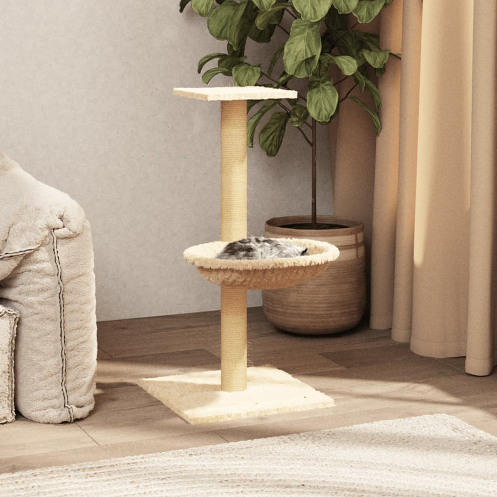 vidaXL Cat Scratching Post with Sisal Scratching Column Cream 74 cm