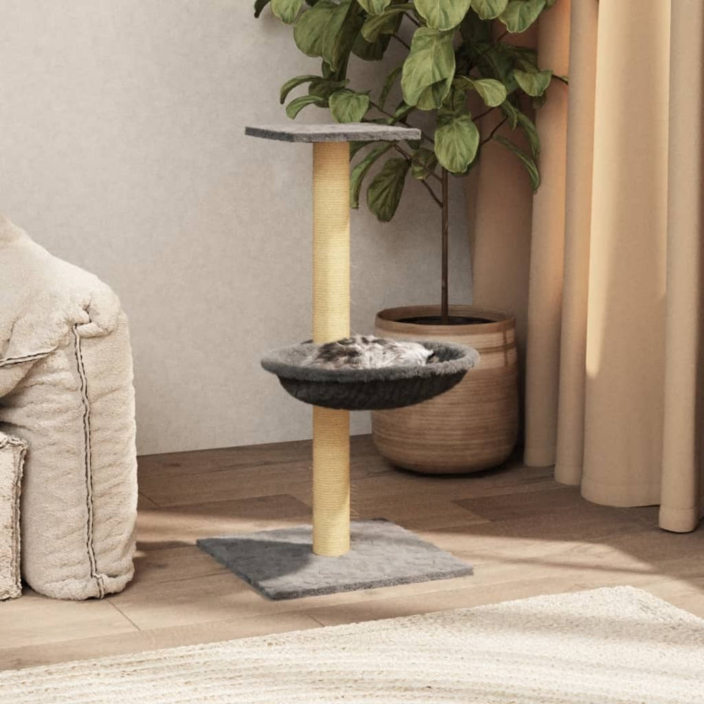 vidaXL Cat Scratching Post with Sisal Scratching Pole Light Grey 74 cm