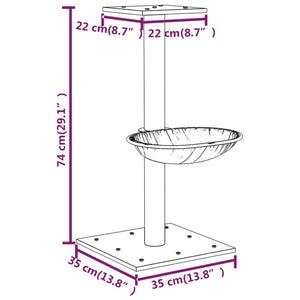 vidaXL Cat Tree with Sisal Scratching Post Dark Grey 74 cm