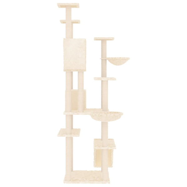 vidaXL Cat Tree with Sisal Scratching Posts Cream 191 cm