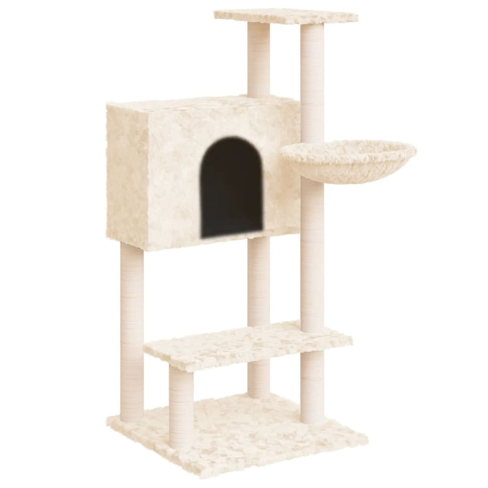 vidaXL Cat Scratching Post with Sisal Scratching Poles Cream 108.5 cm