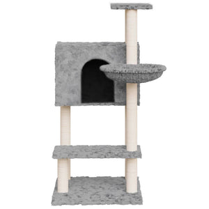 vidaXL Cat Scratching Tree with Sisal Scratching Posts Light Grey 108.5 cm