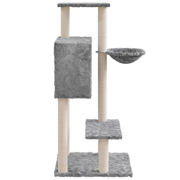 vidaXL Cat Scratching Tree with Sisal Scratching Posts Light Grey 108.5 cm