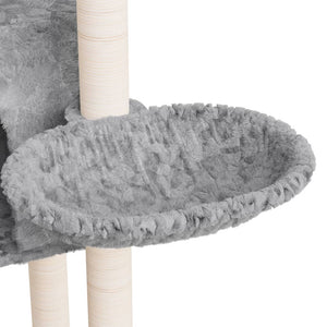 vidaXL Cat Scratching Tree with Sisal Scratching Posts Light Grey 108.5 cm