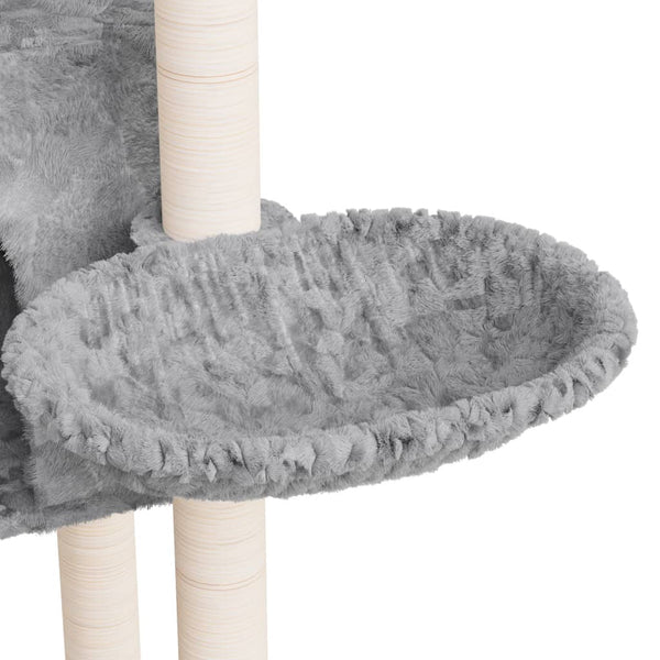 vidaXL Cat Scratching Tree with Sisal Scratching Posts Light Grey 108.5 cm
