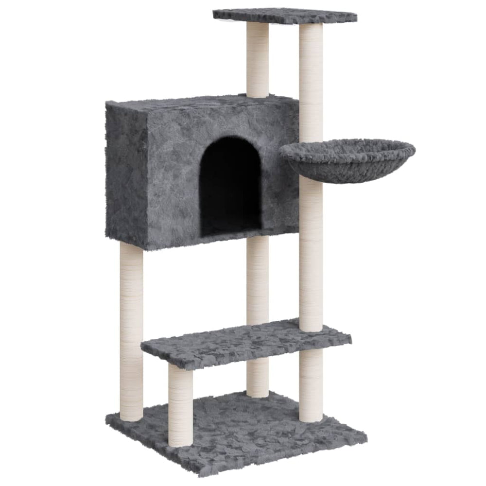 vidaXL Cat Tree with Sisal Scratching Posts Dark Gray 108.5 cm