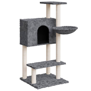 vidaXL Cat Tree with Sisal Scratching Posts Dark Gray 108.5 cm