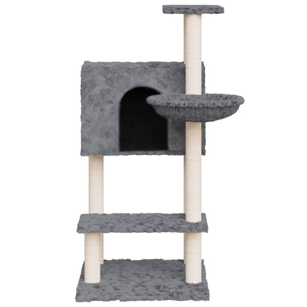 vidaXL Cat Tree with Sisal Scratching Posts Dark Gray 108.5 cm