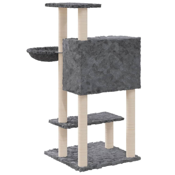 vidaXL Cat Tree with Sisal Scratching Posts Dark Gray 108.5 cm