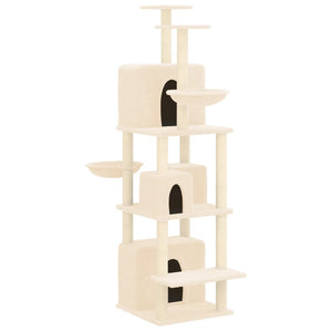 vidaXL Cat Tree with Sisal Scratching Posts Cream 180 cm