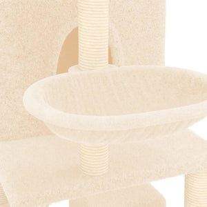 vidaXL Cat Tree with Sisal Scratching Posts Cream 180 cm