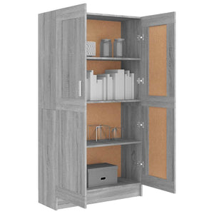 vidaXL Bookcase Sonoma Oak Grey 82.5x30.5x150 cm Engineered Wood