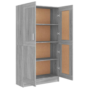 vidaXL Bookcase Sonoma Oak Grey 82.5x30.5x150 cm Engineered Wood