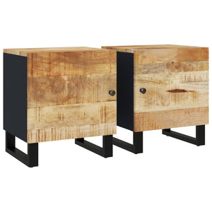 Nachttische 2er Set Mango Massivholz 40 cm