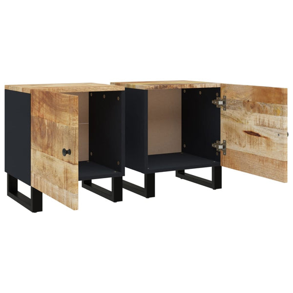 Nachttische 2er Set Mango Massivholz 40 cm