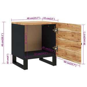 Akazie Nachttisch Massivholz 40x33x46 cm