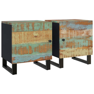 Nachttische 2er Set Altholz 40x33x46 cm
