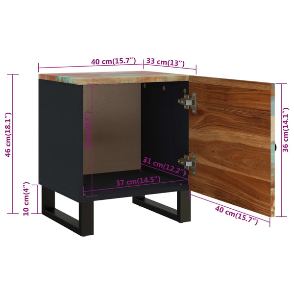 Nachttische 2er Set Altholz 40x33x46 cm