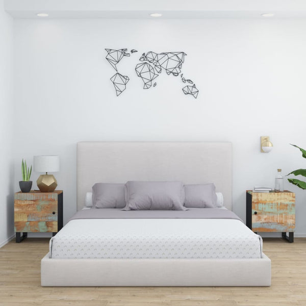 Nachttische 2er Set Altholz 40x33x46 cm