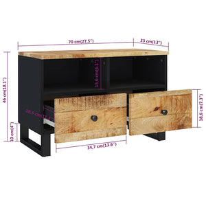 TV-Schrank Mango Massivholz 70 cm