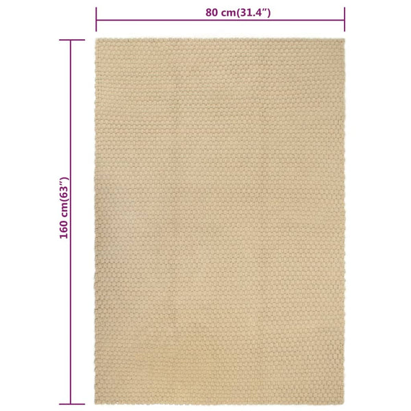 vidaXL Rectangular Rug Natural 80x160 cm Cotton